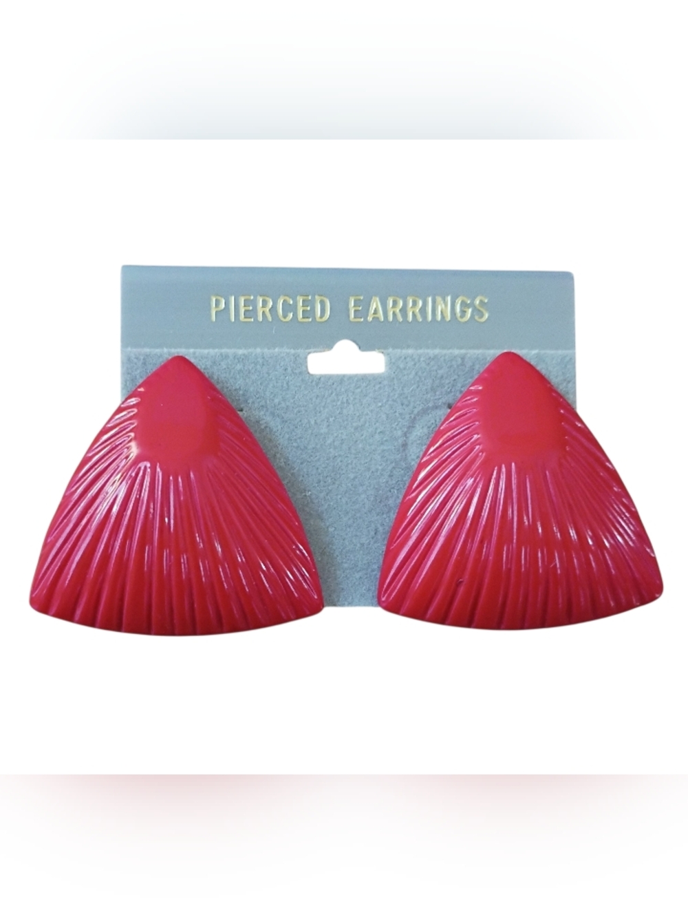 vintage 80s red triangle earrings women dangle drop costume fashion jewelry
